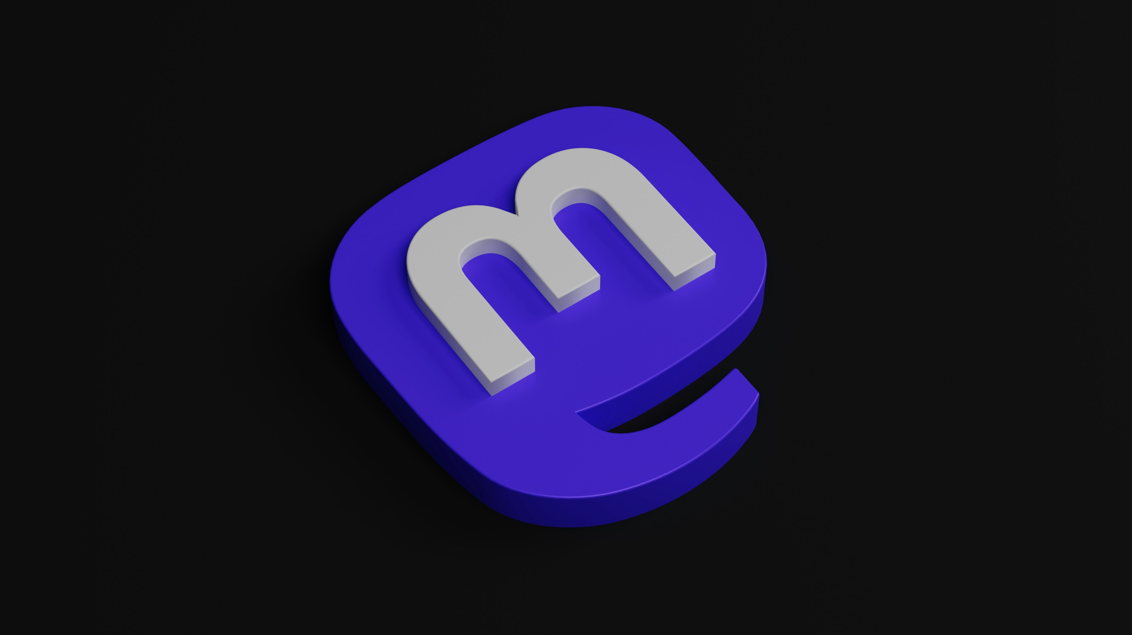 A 3D render of the Mastodon logo