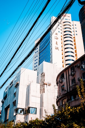 A modern city skyline with smart grid technology in focus.