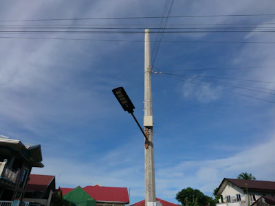 A high-quality electric post installed in a residential area.