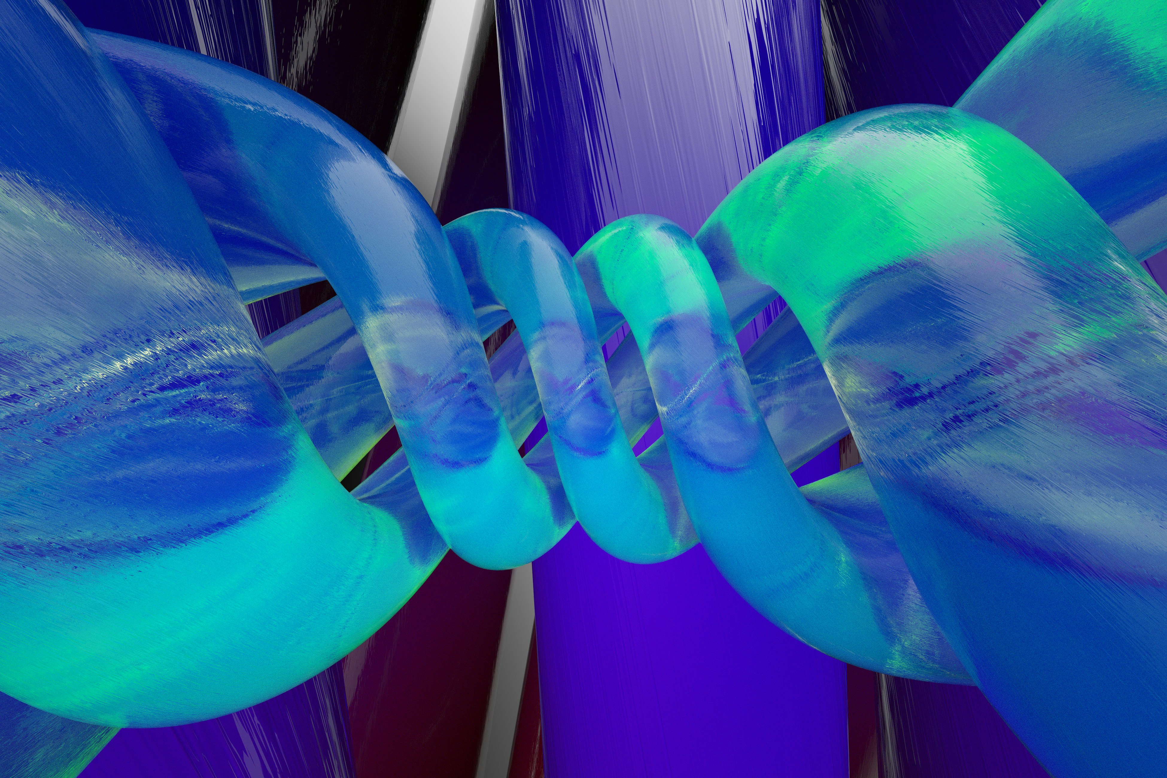 a blue and purple object is shown in this image