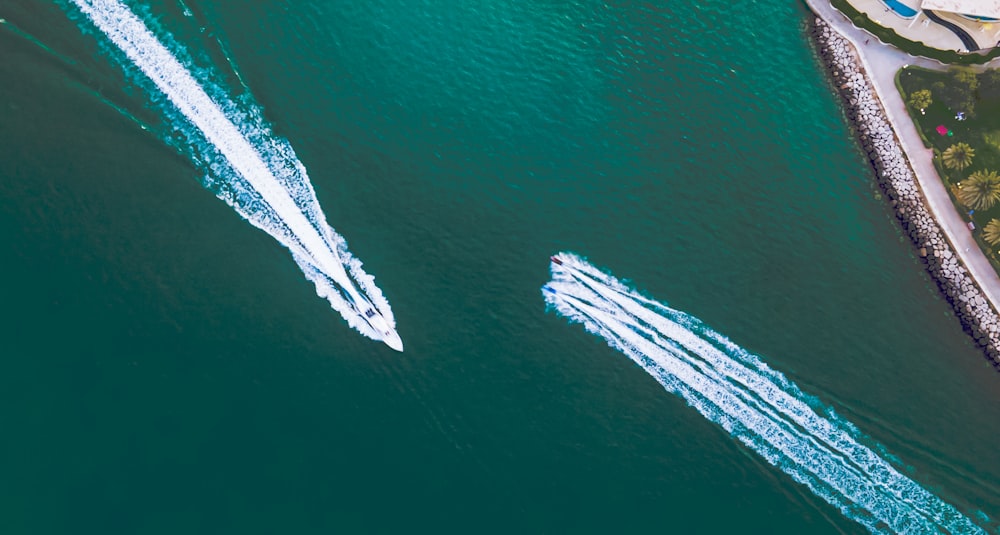 a couple of boats that are in the water