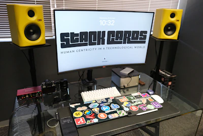 Modern audio-visual system setup in a corporate environment highlighting clarity and technology.