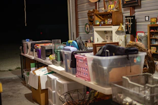 a room filled with lots of clutter and boxes