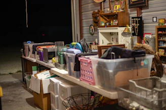 a room filled with lots of clutter and boxes