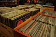 a large collection of records in a record store