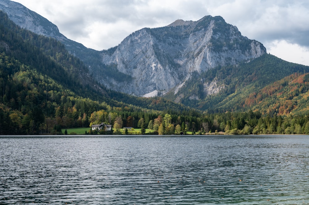 a large body of water surrounded by mountains