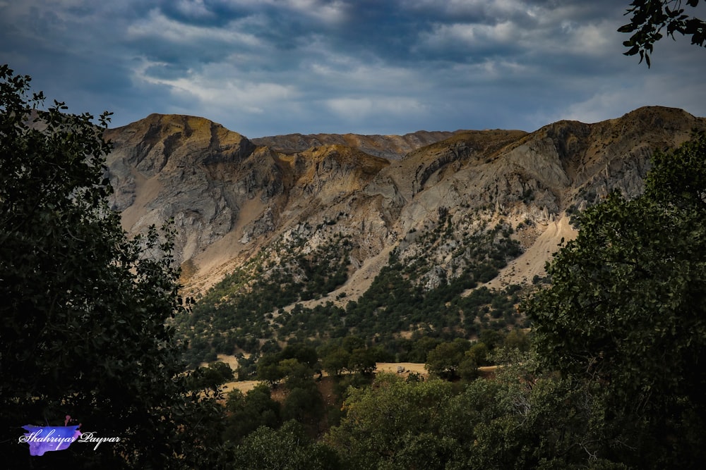 a view of a mountain range from a distance