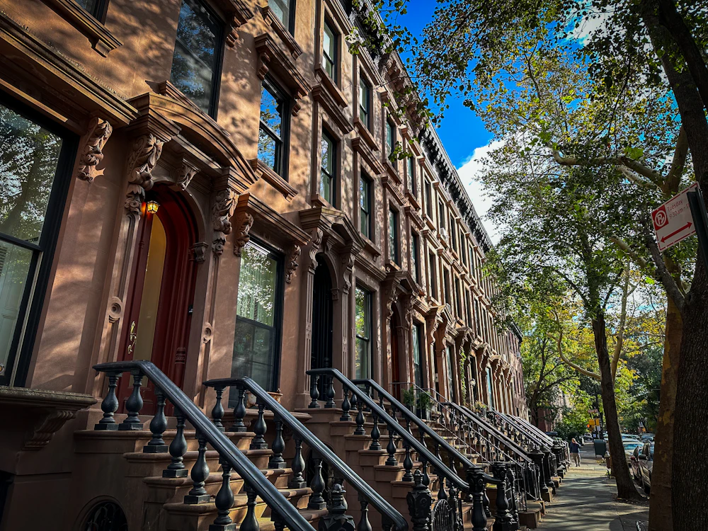 Row of brownstone houses