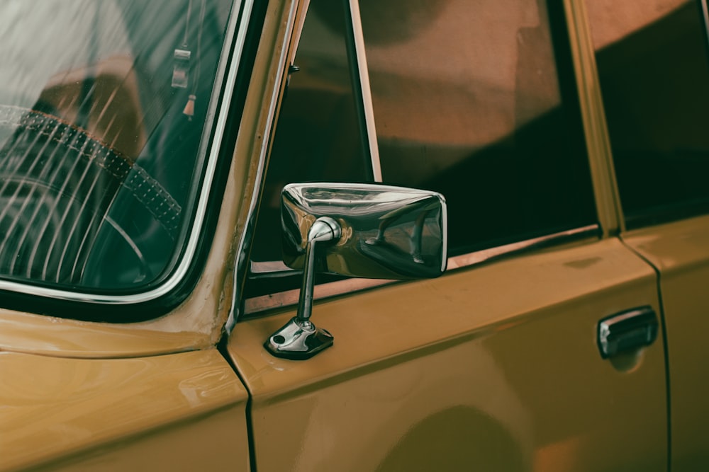 a close up of a door handle on a car