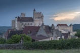 a castle with a clock tower on top of it