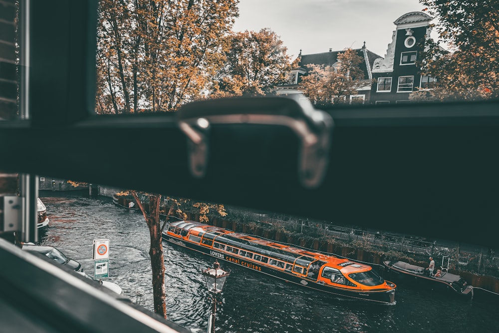 a view of a river from a window