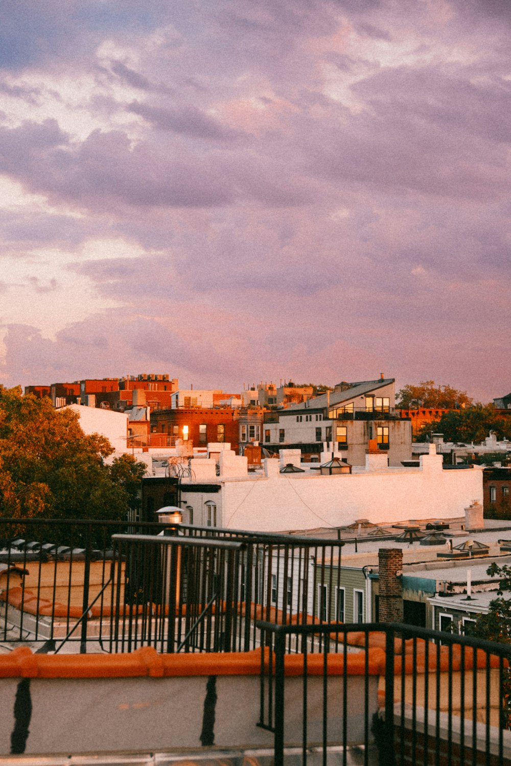 a view of a city from a rooftop