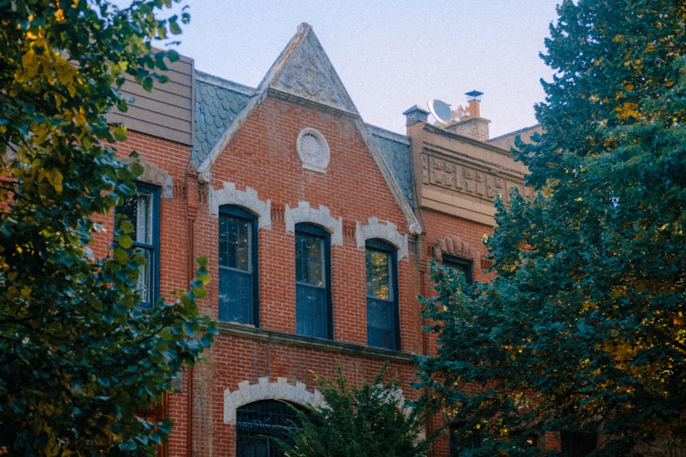 a red brick building with a clock tower