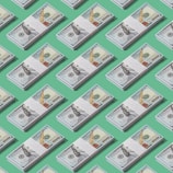 Illustration of a sloth slowly stacking dollar bills with a chill expression.