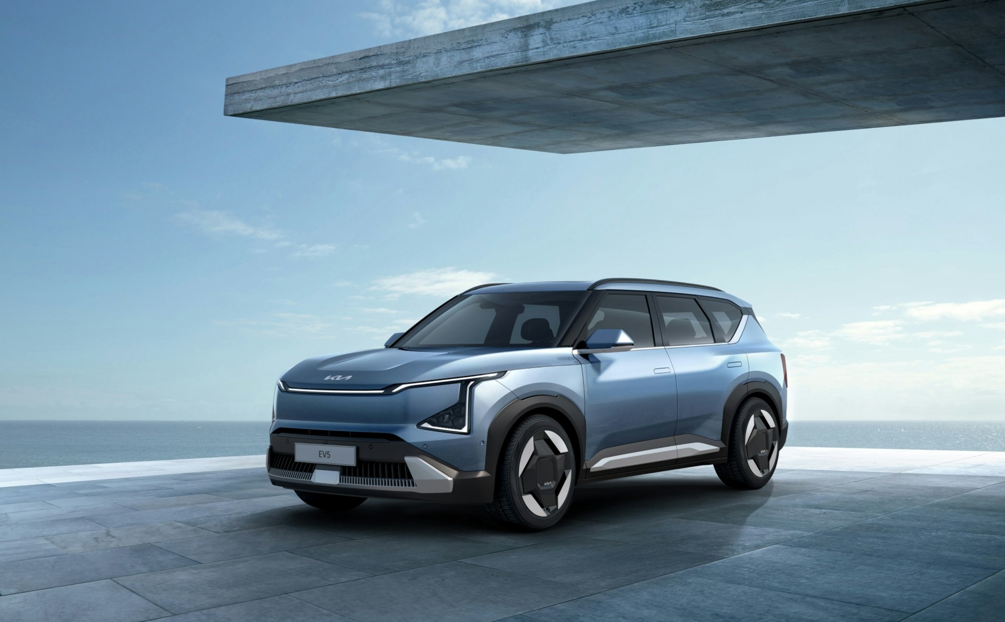 Kia electric SUV parked outside on a sunny day