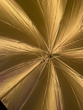 A close-up of a unique handmade umbrella's fabric.