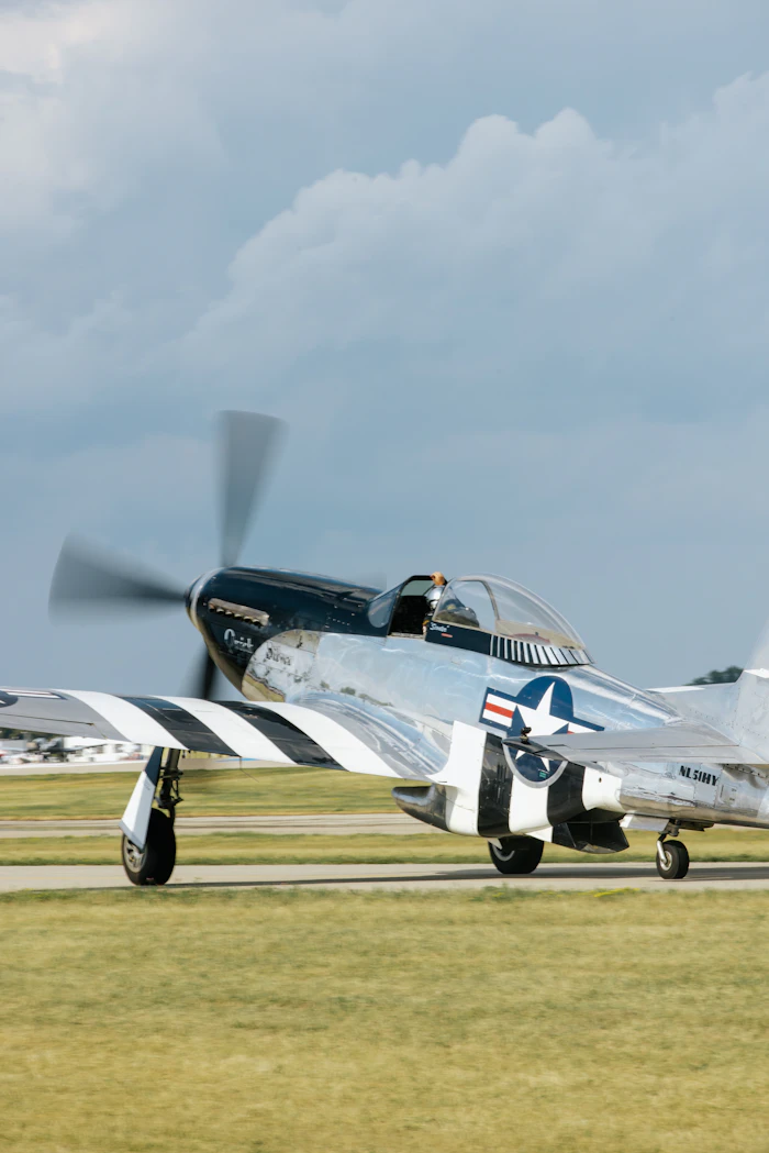 Turboprop aircraft on runway