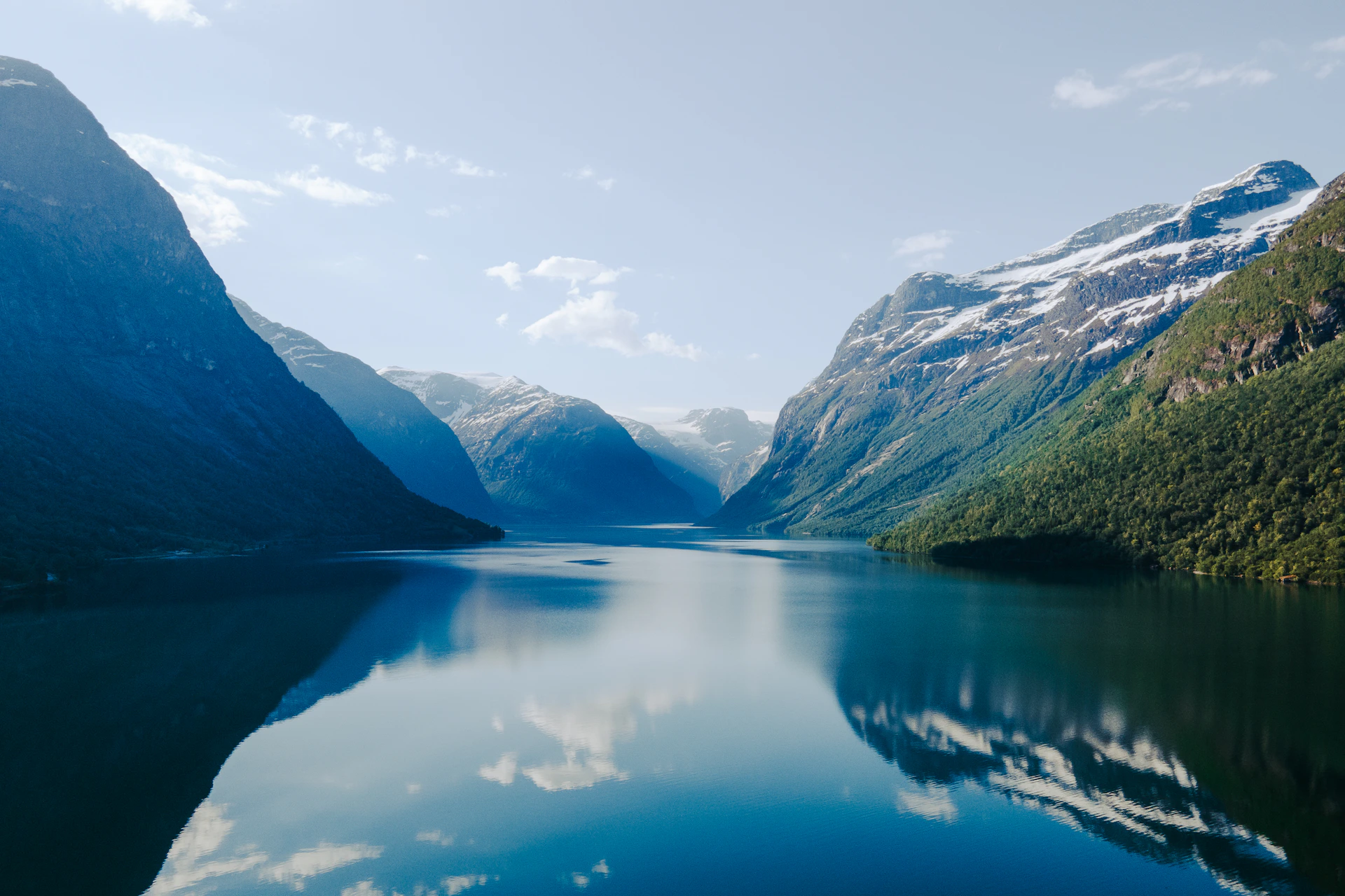 a large body of water surrounded by mountains