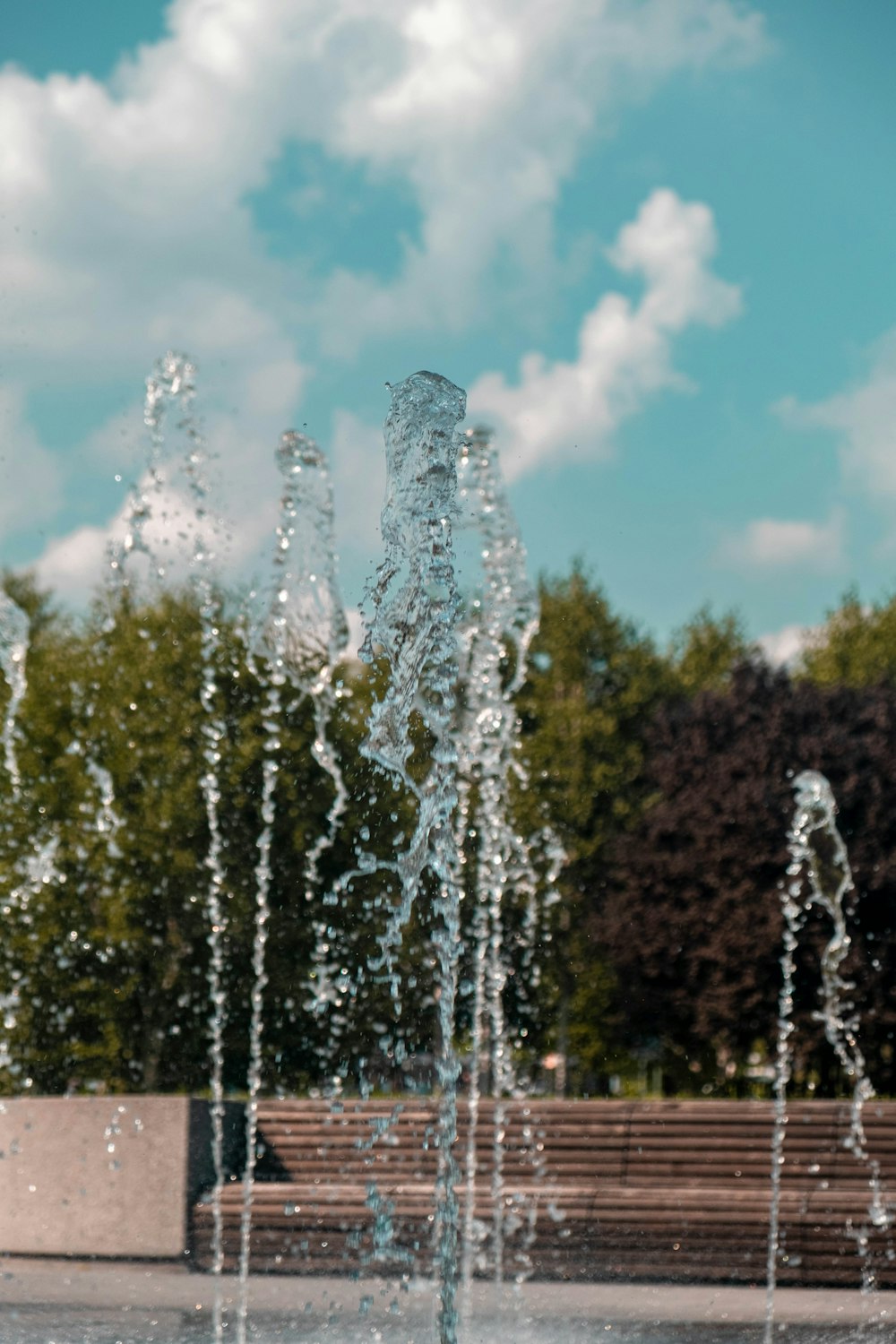 a fountain with water spouting out of it