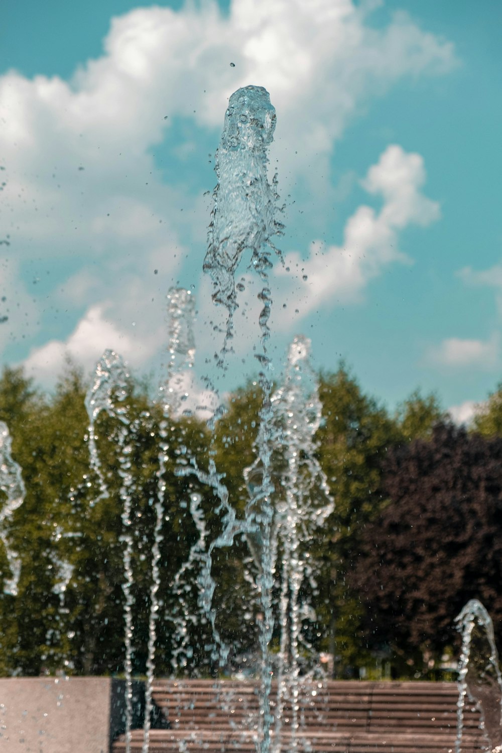 a fountain with water shooting out of it