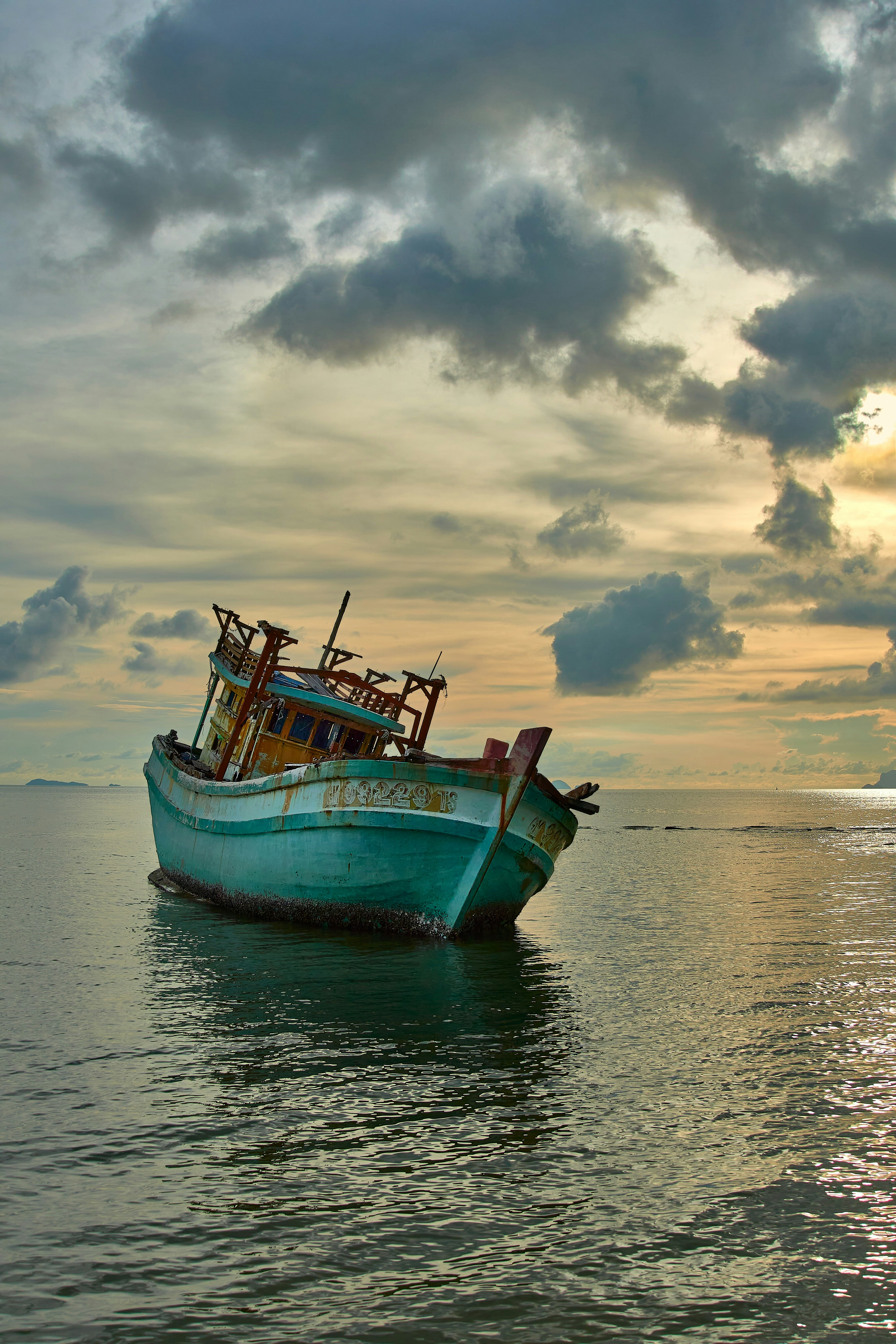a boat that is sitting in the water