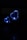 A glowing blue heart-shaped light is positioned on a dark background. The light emanates a soft, bluish glow, and there is another, smaller heart-shaped light blurred in the foreground. The lighting creates a serene and calming atmosphere.