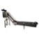 The image features a piece of industrial equipment, specifically a conveyor belt system with an angled section for transporting items. It includes a motorized control unit and support structure with metal components.