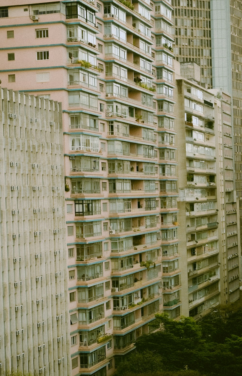 a very tall building with lots of windows