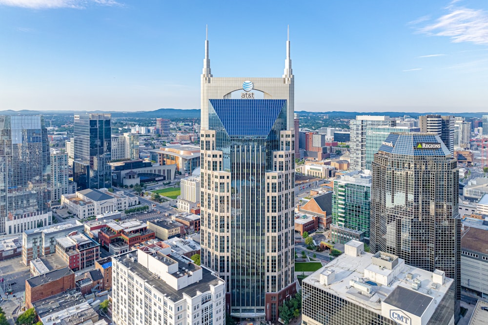 a view of a city from the top of a building