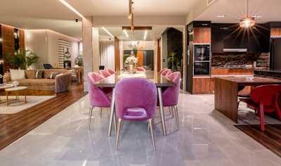 Open plan dining and living area with warm wood tones in a Maricopa residence.