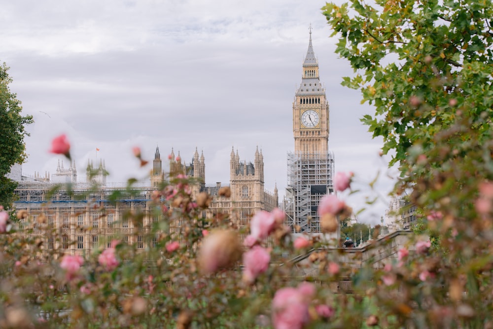 the big ben clock tower towering over the city of london