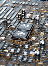 a close up of a computer chip on a computer