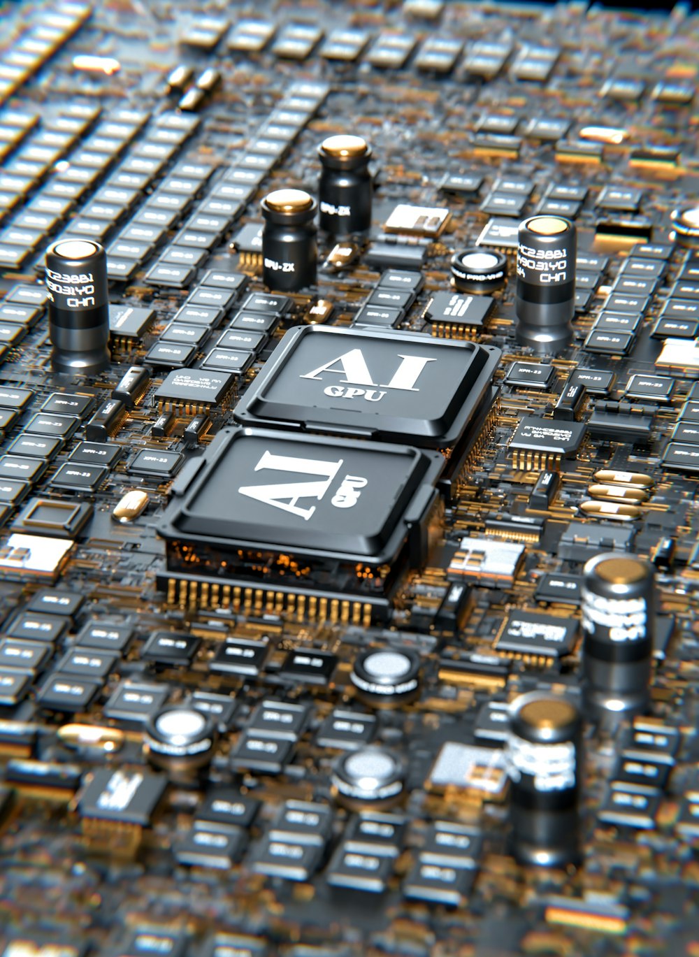 un primo piano di un chip di computer su un computer