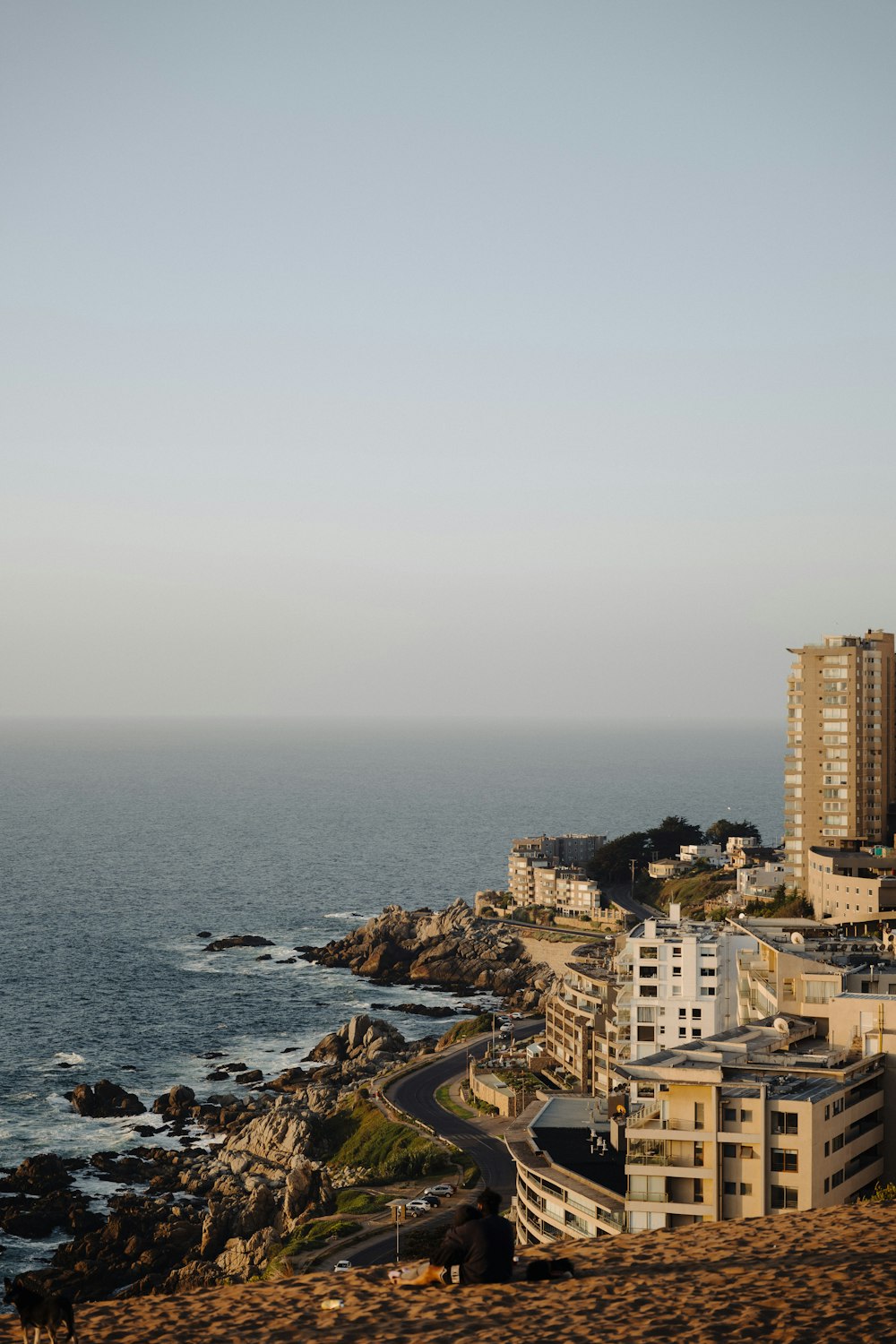 a view of the ocean from a high point of view