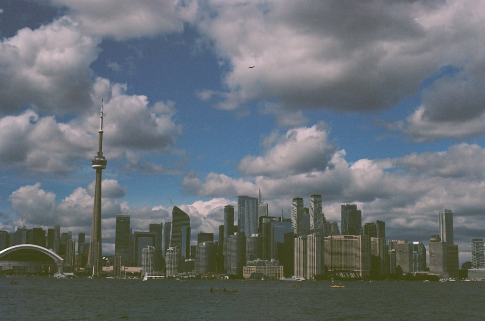 a view of a city from the water