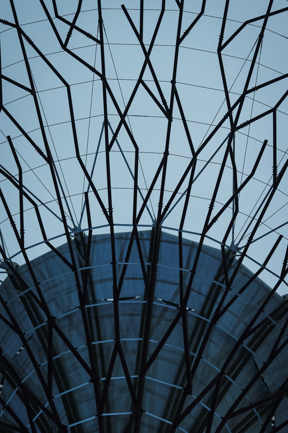 a metal structure with lots of branches on top of it