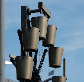 a water fountain spewing out of it's sides
