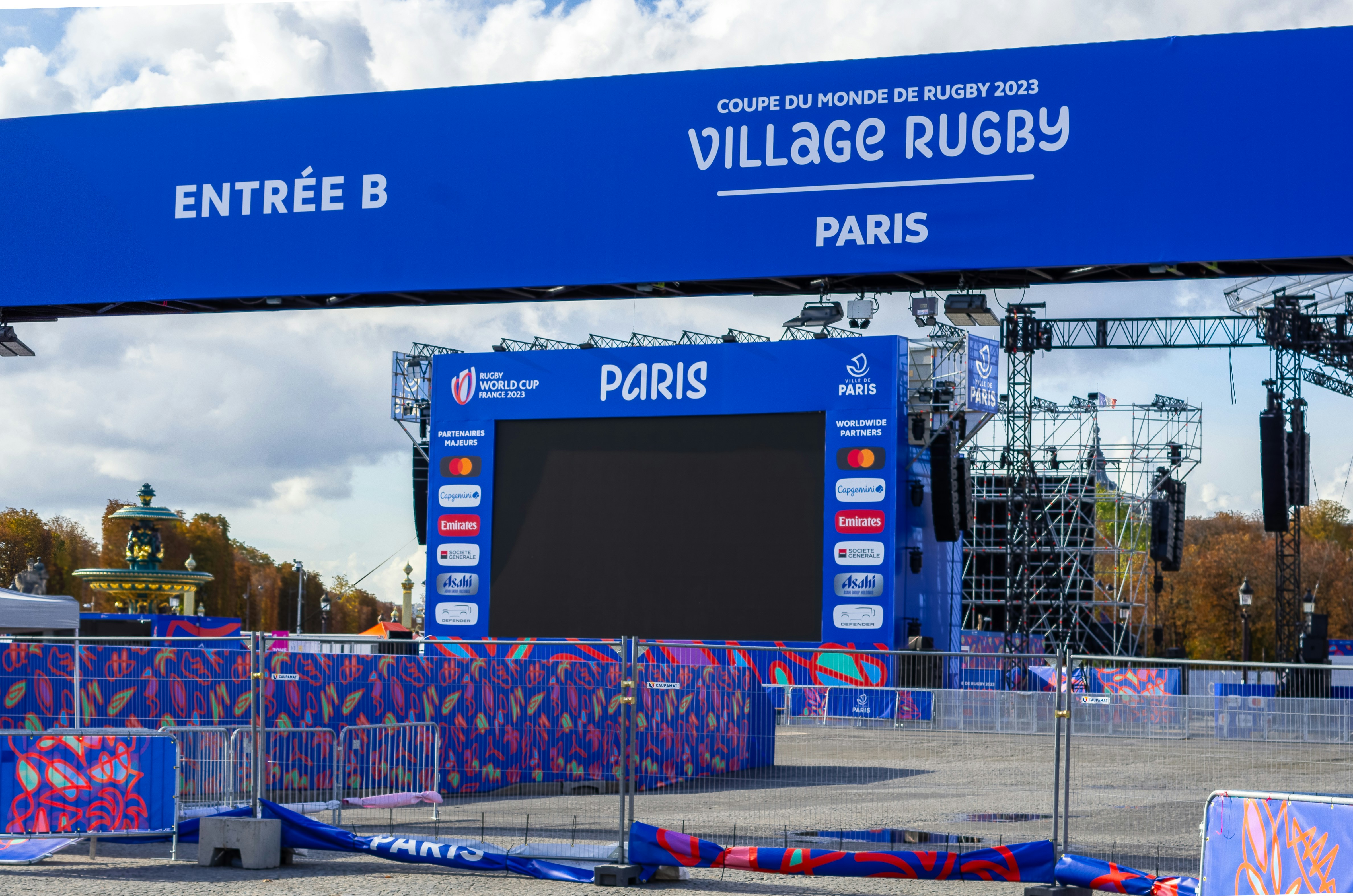 the entrance to the village rugby stadium, 