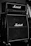 two marshall amps are stacked on top of each other