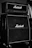 two marshall amps are stacked on top of each other