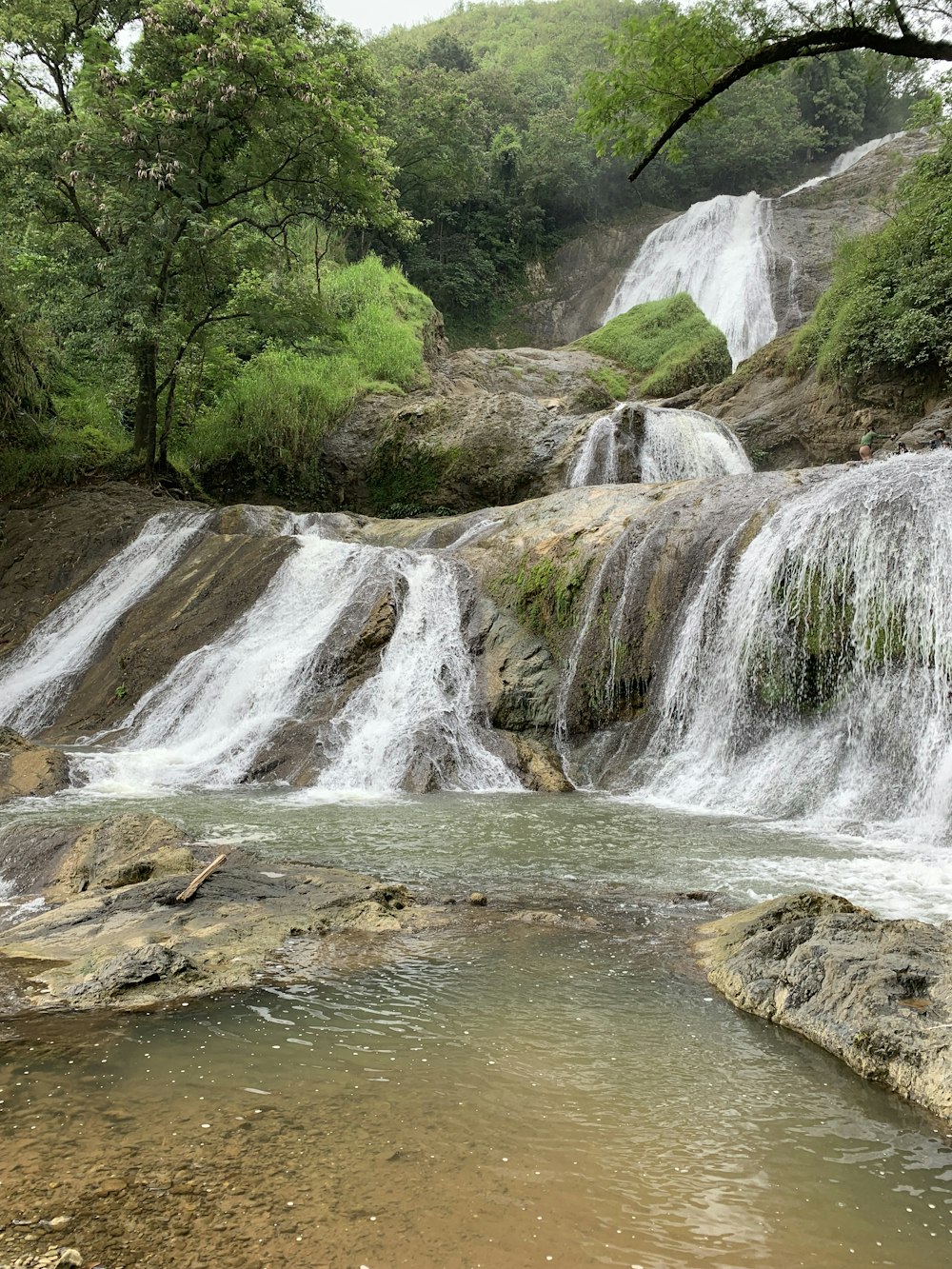 a large waterfall with lots of water coming out of it