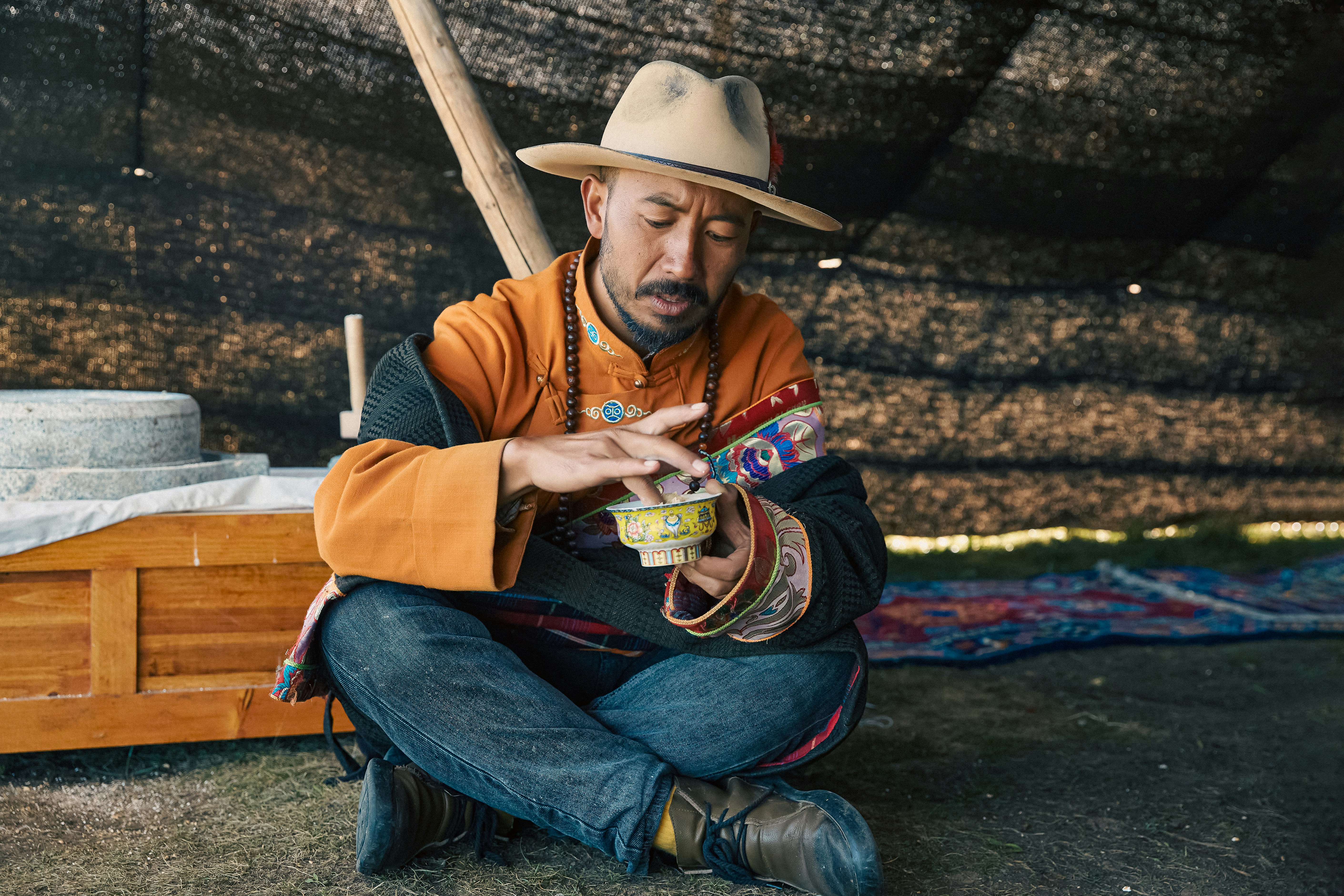 Mindful practice with butter flowers