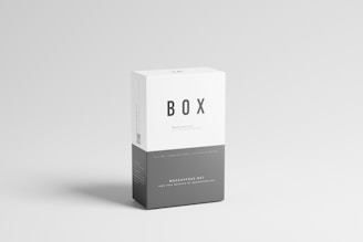 a white box with the word box on it