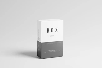 a white box with the word box on it