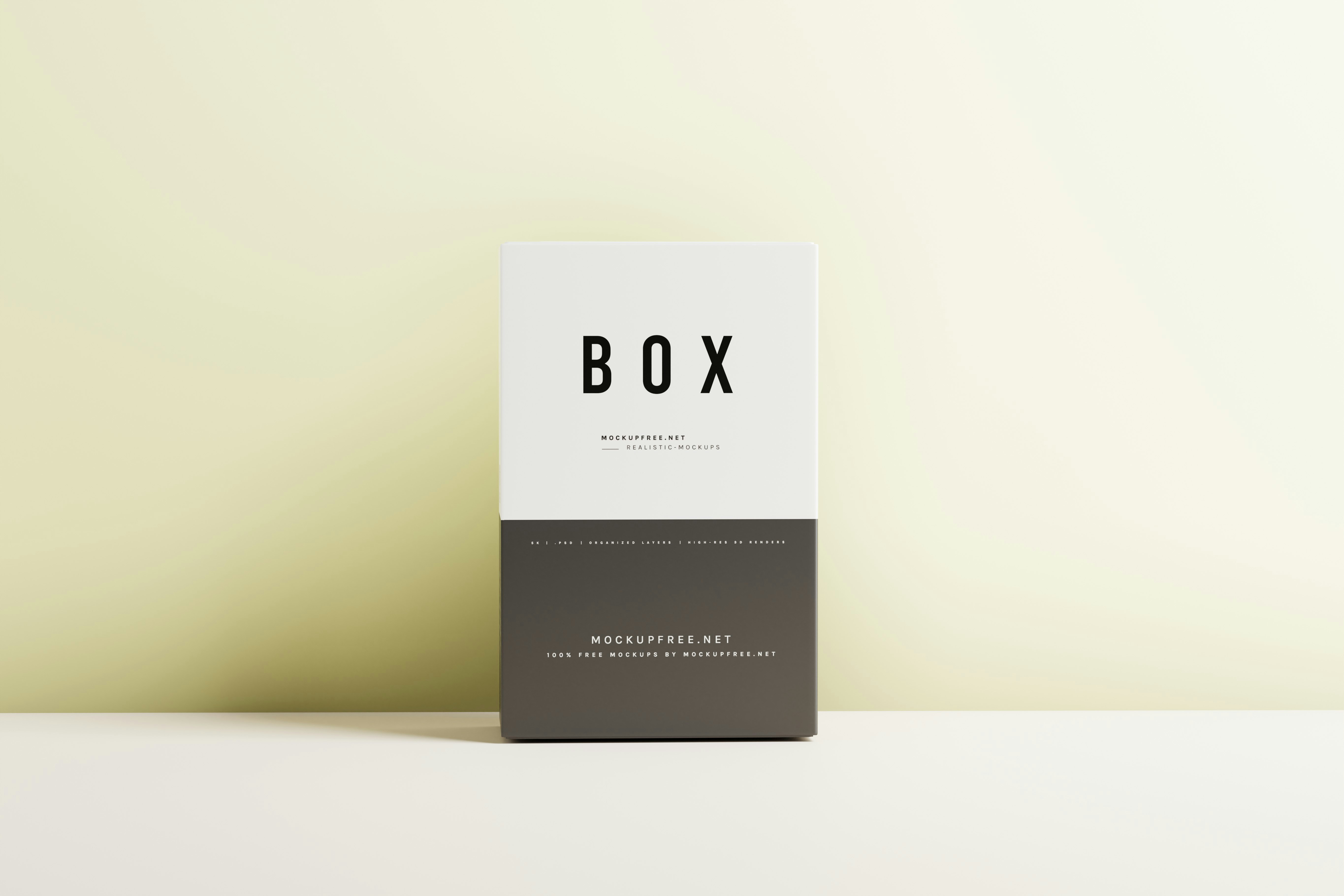 Cardboard Packaging Box Mockups, A set of cardboard box mockups for product packaging. Download the PSD version of this mockup set for free from Mockup Free : https://mockupfree.net