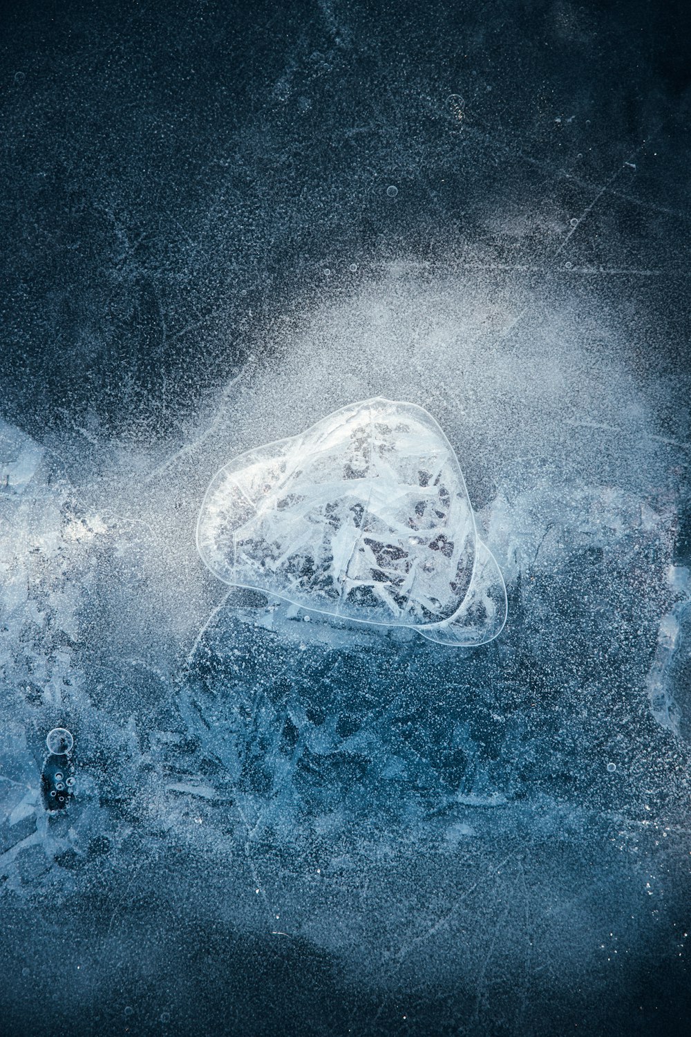 a picture of a piece of ice in the water