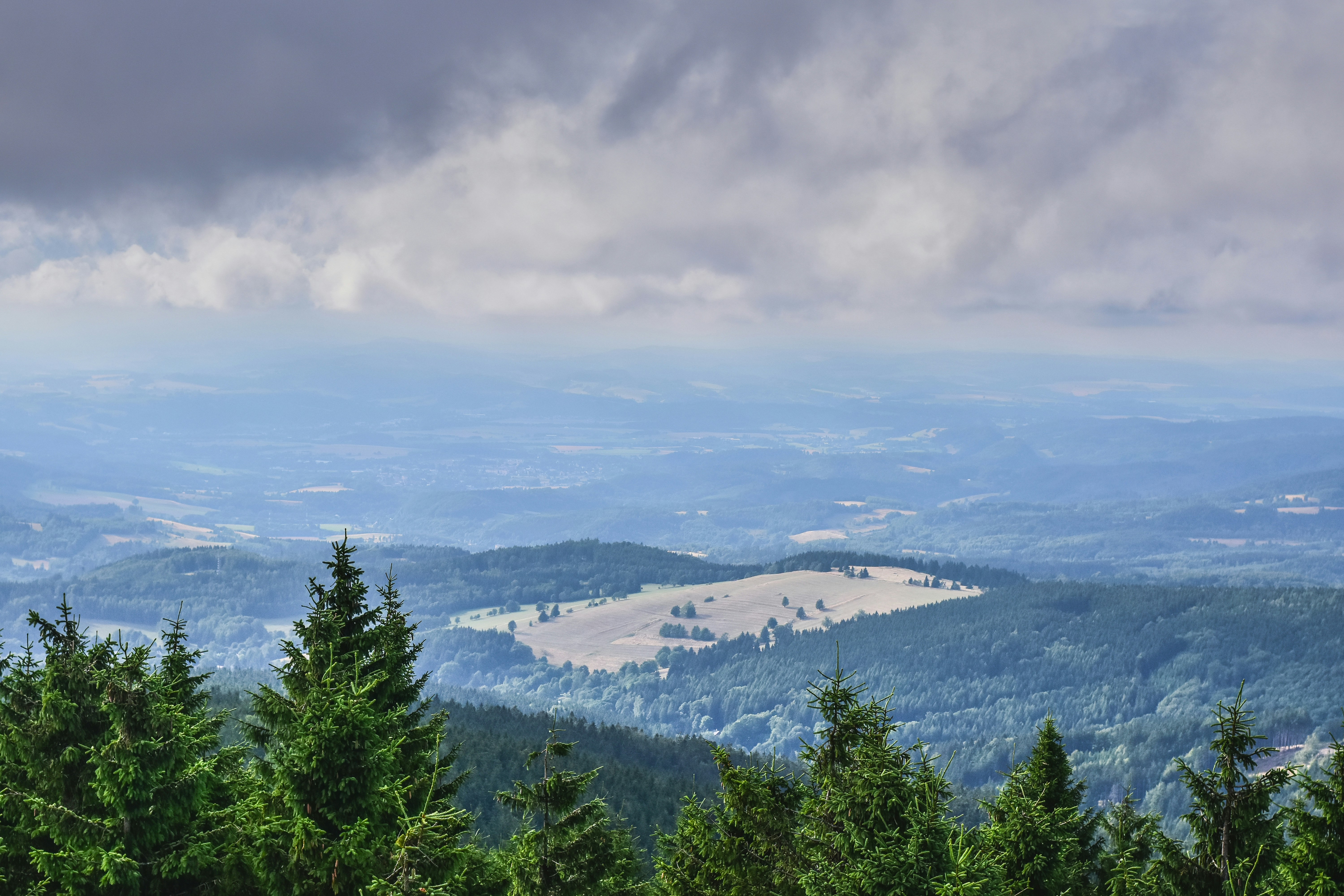 a view of a mountain range from a distance