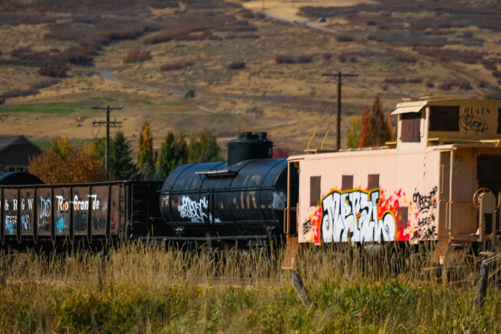 a train traveling through a rural country side