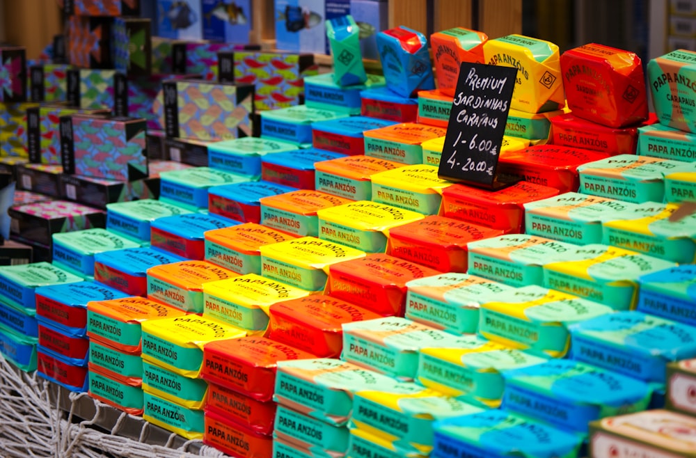 a bunch of boxes that are sitting on a table