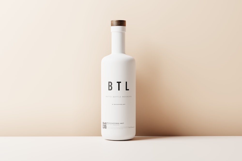 a bottle of btl sitting on a table